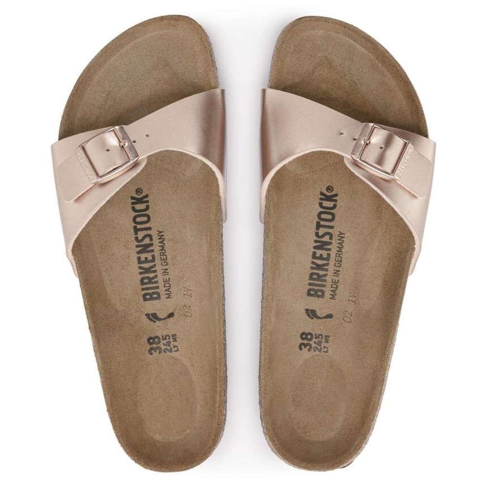Birkenstock Madrid Copper Metallic Pink Sandals Slides NWT size 37